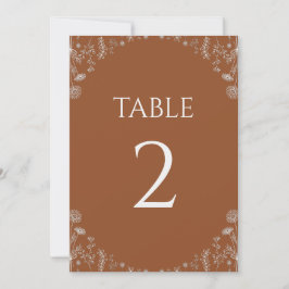 Terracotta| Gezeichnet Wildblumen Botanische Hochz