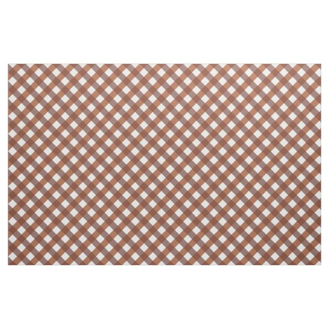 Terracotta Gingham Gemustert Stoff (Fat Quarter (45,7 x 55,9 cm))