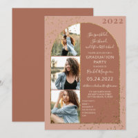 Terracotta Gold Glitzer Confetti Foto Abschluss