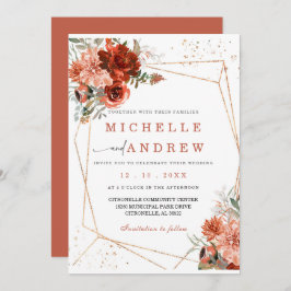 Terracotta Gold Hochzeitsvorlage Einladung