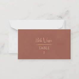Terracotta Gold Romantischer Warm Boho Luxe Weddin Platzkarte