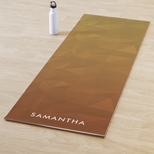 Terracotta Gradient Geometric Muster Monogram Yogamatte (Beispiel)