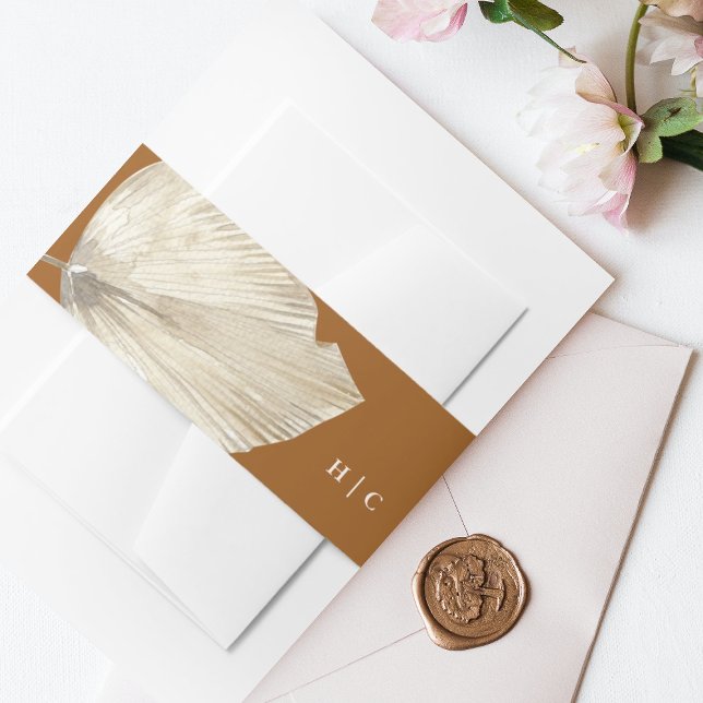 Terracotta Grass Tropischer Dschungel Hochzeit Einladungsbanderole (Von Creator hochgeladen)