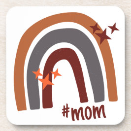 Terracotta Grau Bohemisch Rainbow Personalisiert # Getränkeuntersetzer