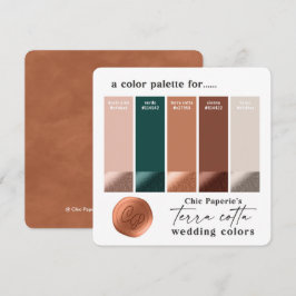 Terracotta Green Rustic Wedding Color Card Einladung