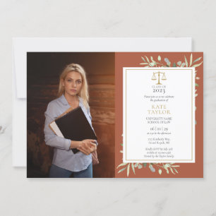 Terracotta Greenera Law School Abschluss Foto Einladung