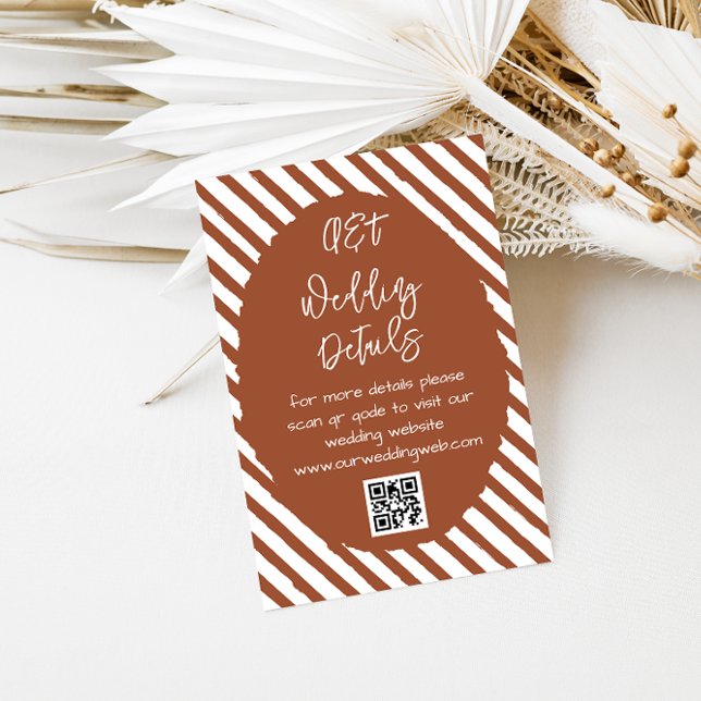 Terracotta Hand Drawn Wedding Details Begleitkarte (Von Creator hochgeladen)