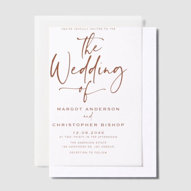 Terracotta Hand Lettered Calligraphy Wedding (Versetzt)