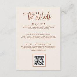 Terracotta Handgeschriebene Kalligrafie Hochzeitsd Begleitkarte