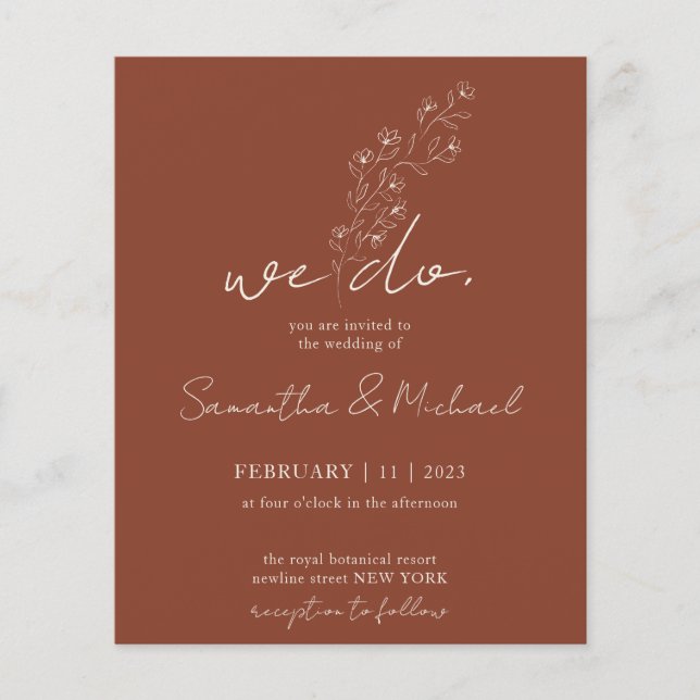 Terracotta Handwriting Indie Botanic machen wir Bu Flyer (Vorne)