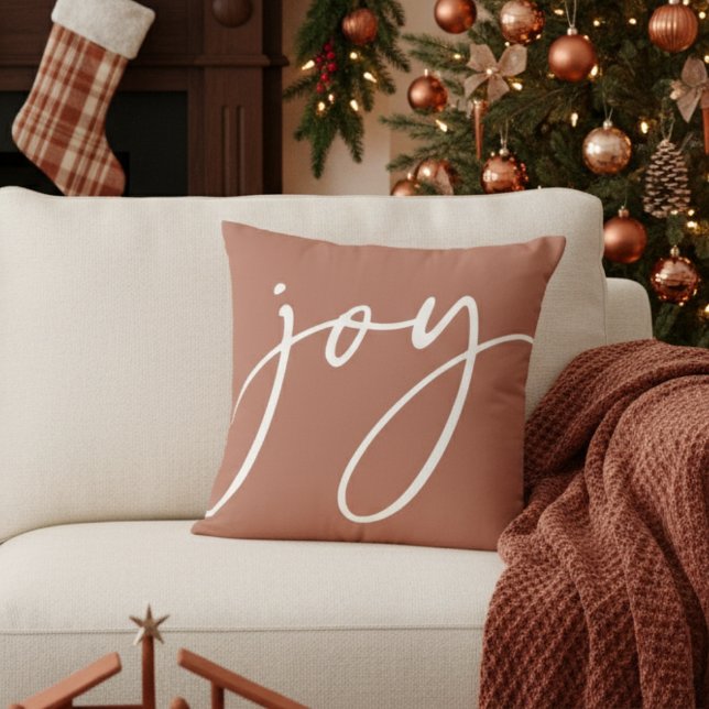 Terracotta Handwriting Script Joliday Kissen (Von Creator hochgeladen)