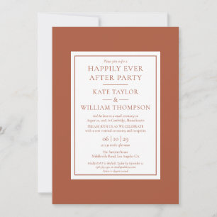 Terracotta-Happily-Ever-After-Party-Hochzeitsgelüb Einladung