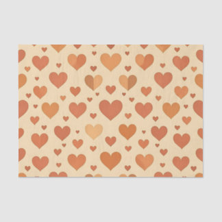 Terracotta Heart Scatter Pattern Seidenpapier