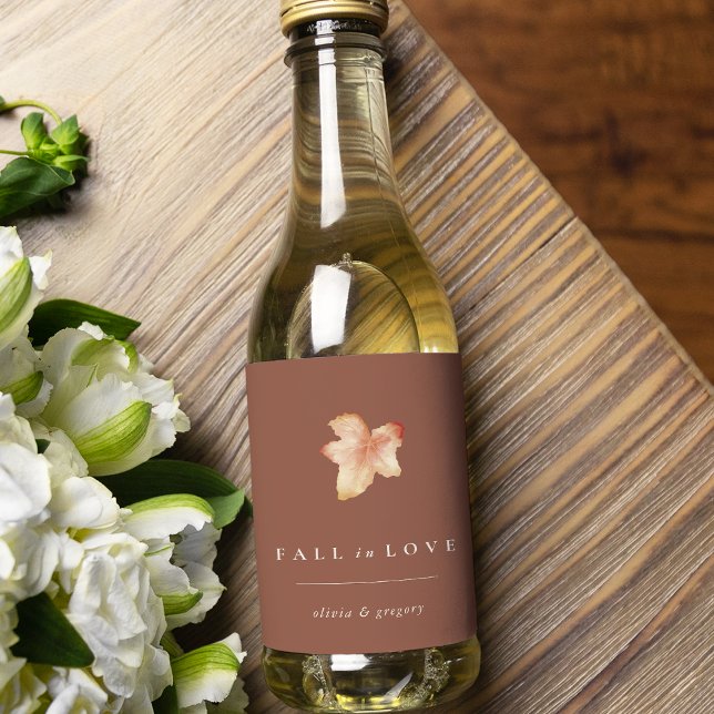 Terracotta "Herbst in Liebe" Herbstübergänge Weinetikett (Von Creator hochgeladen)