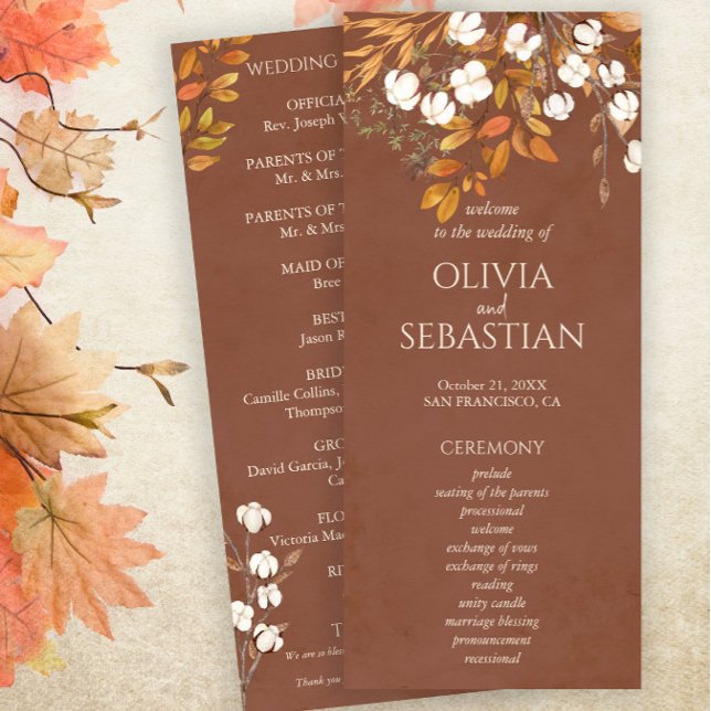 Terracotta Herbstleaves Boho Hochzeit im Herbst Programm (Von Creator hochgeladen)
