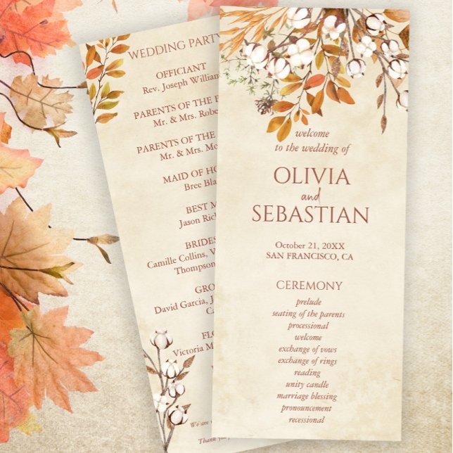 Terracotta Herbstleaves Boho Hochzeit im Herbst Programm (Von Creator hochgeladen)