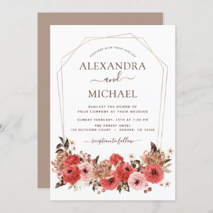 Terracotta Hochzeit im Herbst Florenz Herbst Einladung