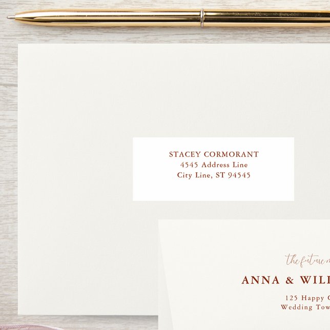 Terracotta Hochzeit im Herbst Gäste Adresse Labels (Terracotta Wedding Guest Address Labels Elegant Classy Traditional Formal Simple)