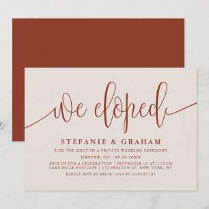 Terracotta Hübsch Calligraphy Wedding Elopement Einladung