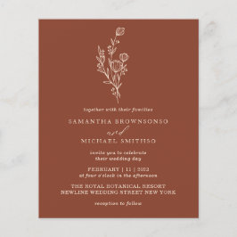 Terracotta Ivory Bouquet Modernes Budget Botanisch Flyer