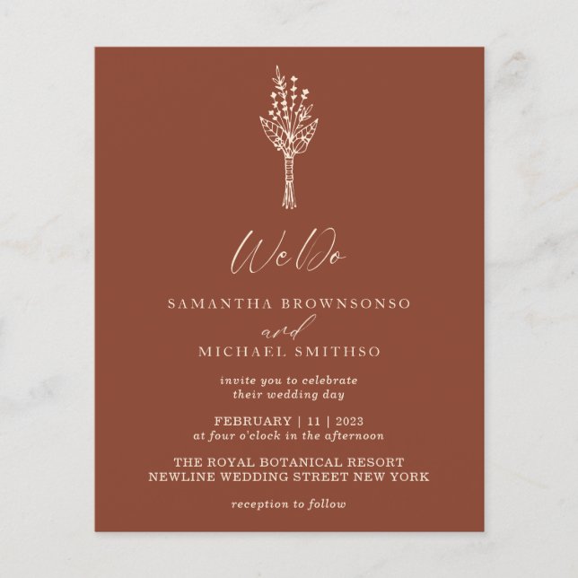 Terracotta Ivory Modern Budget We Do Botanical Flyer (Vorne)