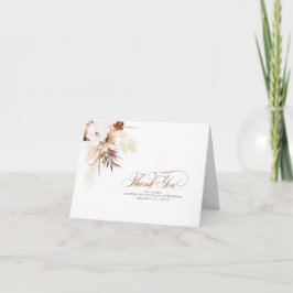 Terracotta Ivory White Blume Boho Vielen Dank Dankeskarte
