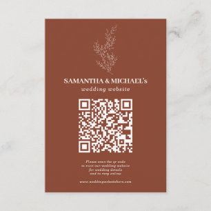 Terracotta Ivy Floral Qr Wedding Website Begleitkarte