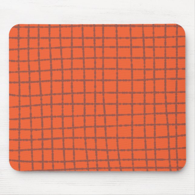 Terracotta Karo Muster Warm und modern Mousepad (Vorne)