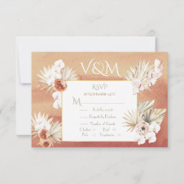 Terracotta & Khaki Palm Blätter Tropische UAWG RSVP Karte