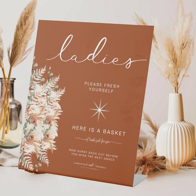 Terracotta Ladys Bathroom Basket Elegante Hochzeit Sockelschild (Von Creator hochgeladen)