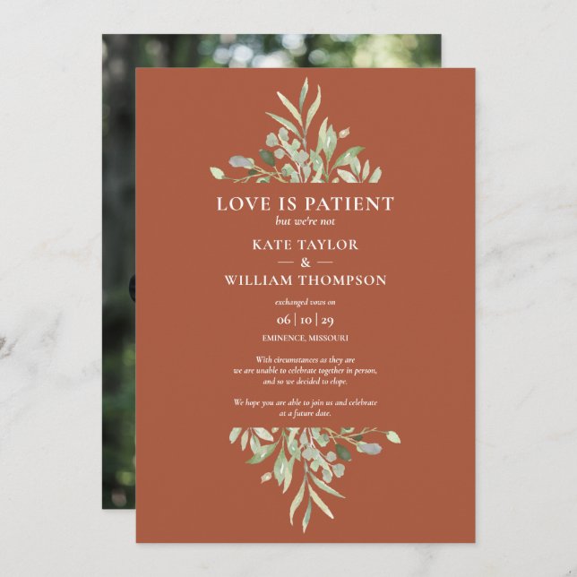 Terracotta-Liebe ist die Ankündigung von Patienten (Vorne/Hinten)