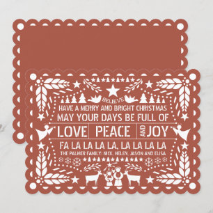 Terracotta Liebe Peace Jopapel picado Weihnachten