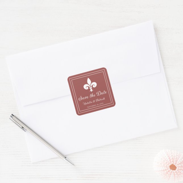 Terracotta-Lilie Save the Date Stickers (Umschlag)