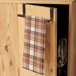 Terracotta Lodge Terracotta & Creme Tartan Karo Geschirrtuch