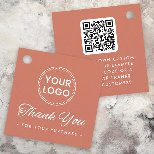 Terracotta Logo QR Code Reihenfolge danke hängen T Geschenkanhänger