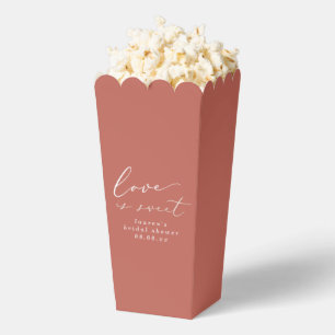 Terracotta Love is Sweet Brautparty Popcorn Geschenkschachtel