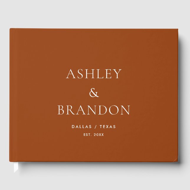 Terracotta Luxury Wedding Custom Guest Book Gästebuch (Vorderseite)