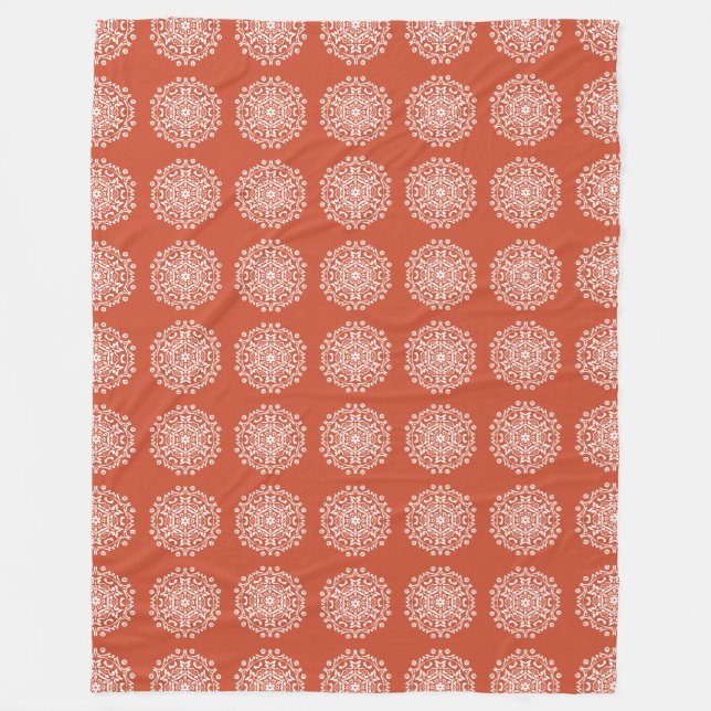 Terracotta Mandala Fleecedecke (Vorderseite)