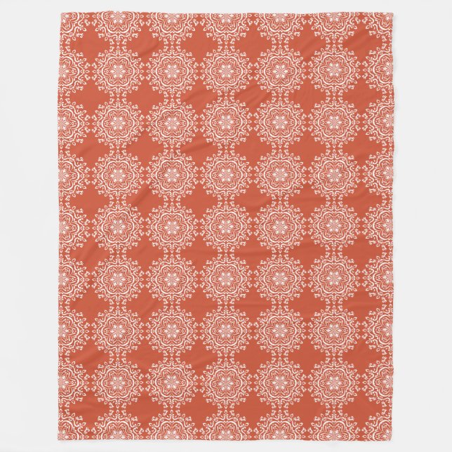 Terracotta Mandala Fleecedecke (Vorderseite)