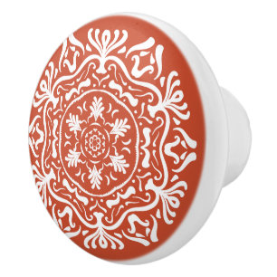 Terracotta Mandala Keramikknauf