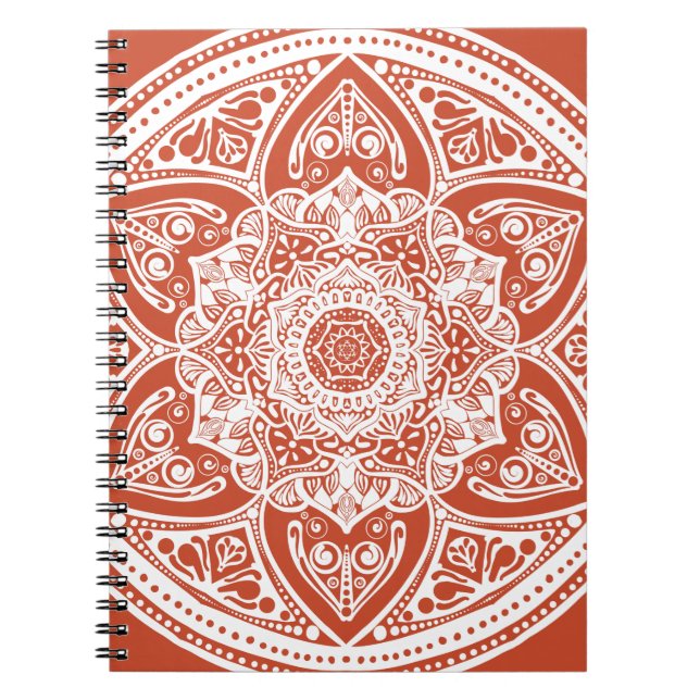 Terracotta Mandala Notizblock (Vorderseite)