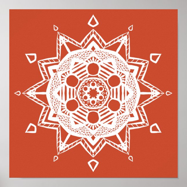 Terracotta Mandala Poster (Vorne)