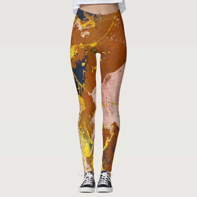 Terracotta marble textures leggings (Vorderseite)