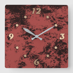 Terracotta-Marmorstruktur Quadratische Wanduhr