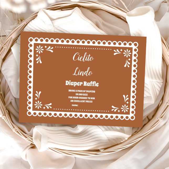 Terracotta Mexican Cielito Lindo Diapper Raffle Begleitkarte (Von Creator hochgeladen)