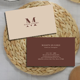 Terracotta Minimal Monogram Professional  Visitenkarte
