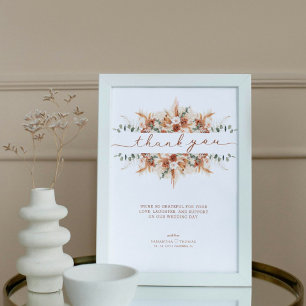 Terracotta Minimal Script Vielen Dank Letter Hochz Poster