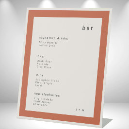 Terracotta minimalist event Bar Pedestal Sign Sockelschild