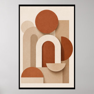 Terracotta Minimalist Geometric Poster