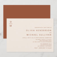 Terracotta Minimalist Typografy Monogram Wedding